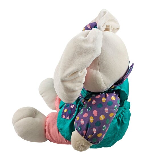 International Silver Bunny Rabbit Plush Parachute Easter Vintage Plastic Eyes - Picture 6 of 9
